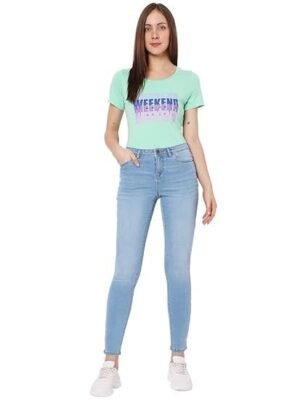 Women's Skinny Jeans - Washed Blue