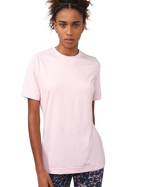 Reebok Women's Striped Regular Fit Sports T-Shirt