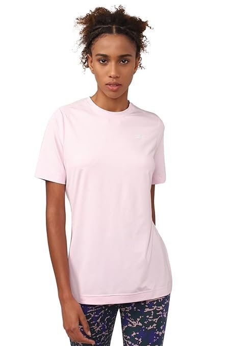 Reebok Women's Striped Regular Fit Sports T-Shirt