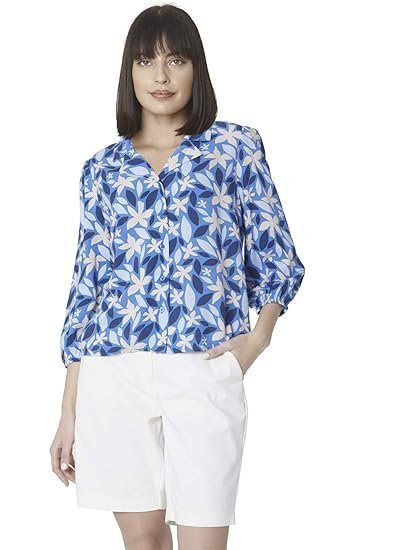 Women's Regular Fit Shirt Printed Blue