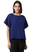Women's Solid Regular Fit Blouse - Royal Blue