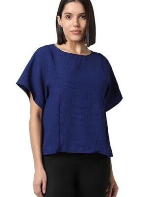 Women's Solid Regular Fit Blouse - Royal Blue
