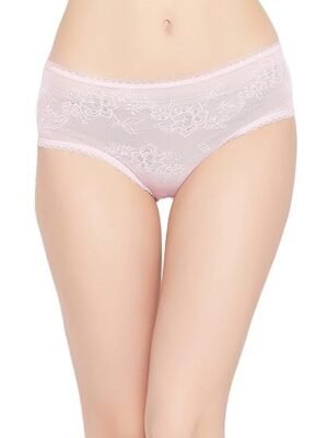 Via Women's Low Waist Semi-Sheer Hipster Panty-Pink
